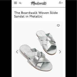 Madewell Boardwalk Woven Slide Sandal in Metallic
